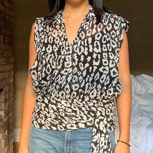Kooples Patterned Wrap Top